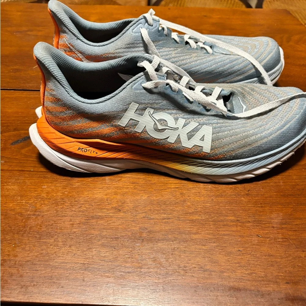 Hoka One One Men’s Blue/Orange Running Profile Shoes Size 12.5 Mach6 - Picture 7 of 9